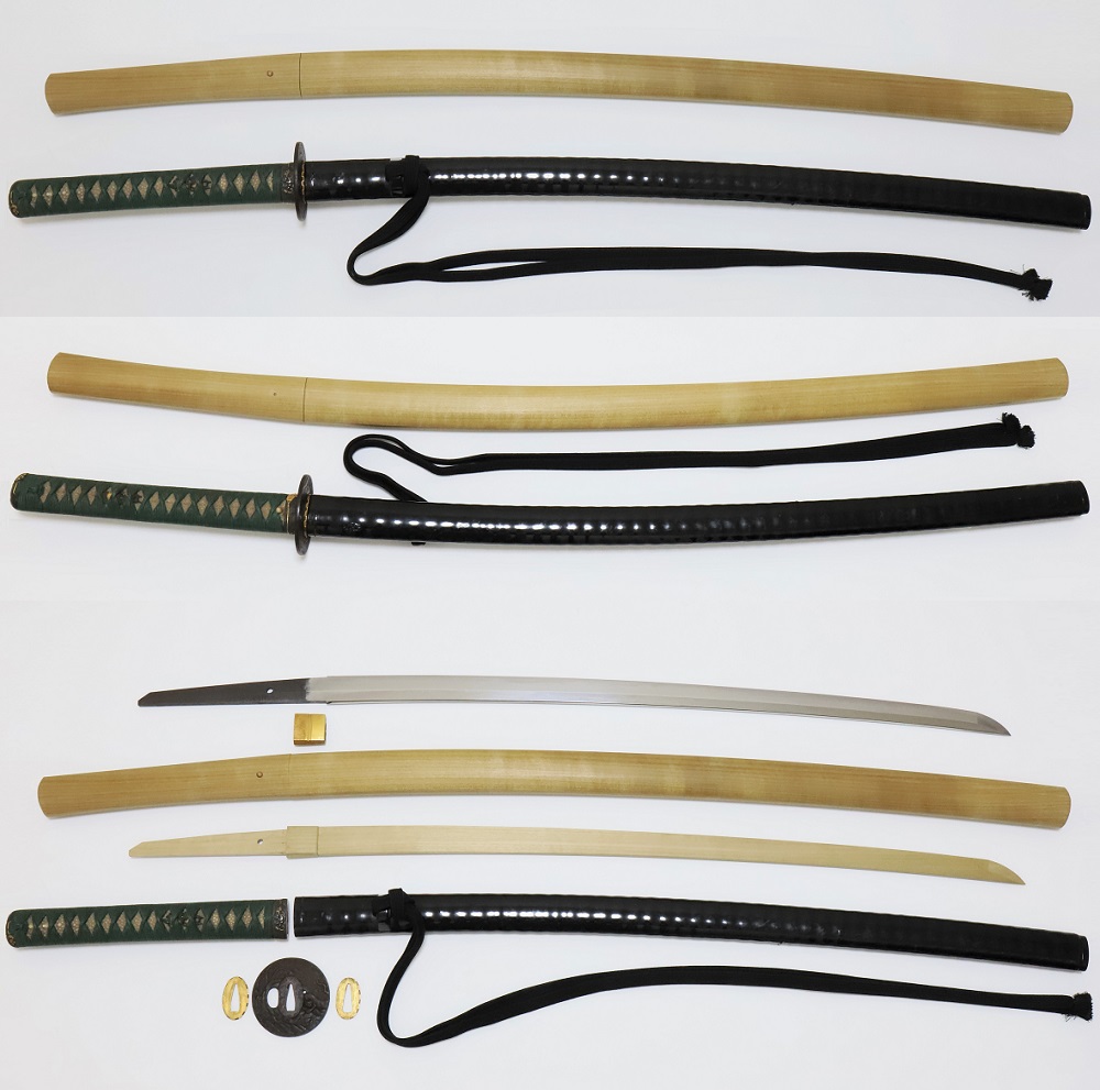 三所物 日本刀 刀装具 時代物 海老 鐔 縁 頭 目貫 - 武具